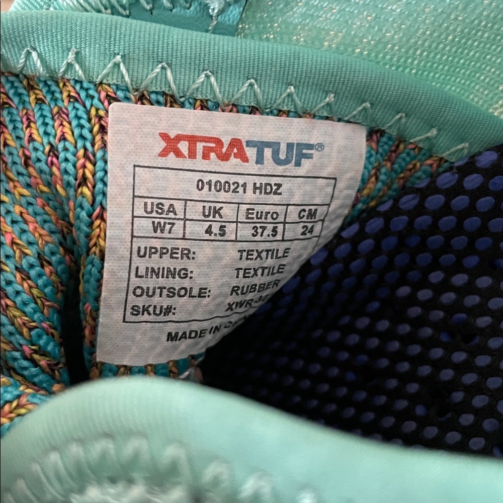 XTRATUF Women Size 7 Aqua Water Shoes Teal Quick Dry Slip On Beach - Picture 6 of 9